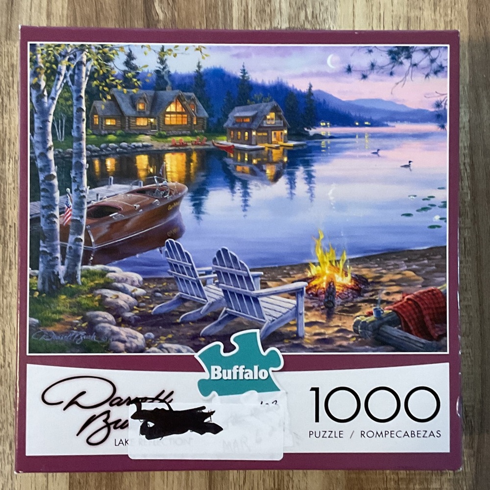 Buffalo David Bitton Lakefront Puzzle with Purple Border